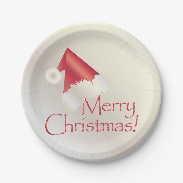 White gold Christmas Paper Plate (Front)