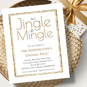 White & Gold   Christmas Party Budget Invitation