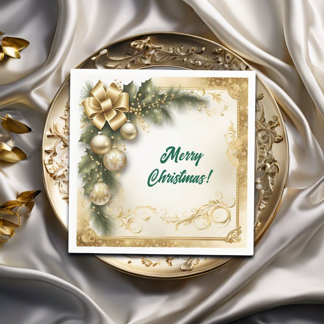 White Gold Christmas Vintage Napkin (Creator Uploaded)