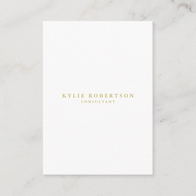 White & Gold Colours Professional Trendy Plain Enclosure Card (Front)