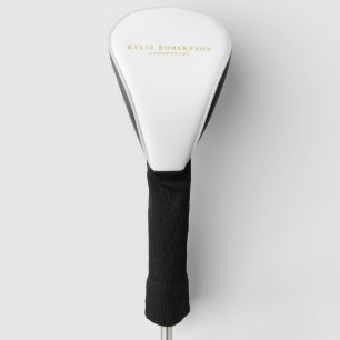 White & Gold Colours Professional Trendy Plain Golf Head Cover