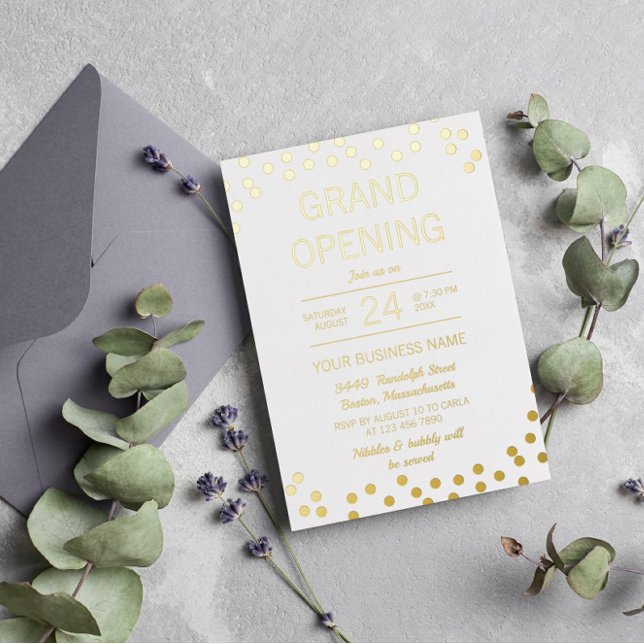 White & Gold Confetti Business Grand Opening (Creator Uploaded)