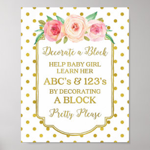 White Gold Dots Decorate a Block Game Sign