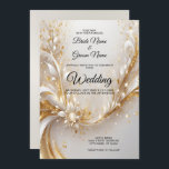 White Gold Floral Wedding Invitation<br><div class="desc">Beautiful White Gold Floral Wedding Invitation
Please choose your paper type preference. Paper Type Options:
Signature Matte Paper
Semi-Gloss Paper
Kraft Paper
Felt Ecru Paper
Linen Paper
Columned Paper
Laid Paper
Felt White Paper
Pearl Shimmer Paper
Champagne Shimmer Paper
Metallic Silver Paper</div>