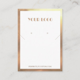 White Gold Frame Modern necklace earrings  Business Card