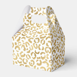 White Gold Glam Leopard Print Favour Box