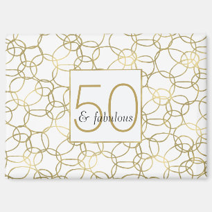 White Gold Glam Stylish Circles 50 and Fabulous Magnet