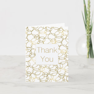 White Gold Glam Stylish Circles Thank you Card