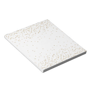 White Gold glitter confetti sparkle Notepad