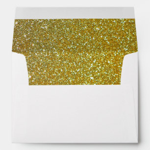 White Gold Glitter Envelope