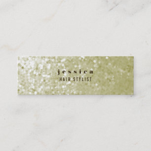 White Gold Glitter Sequin Hair Stylist Skinny Card