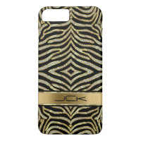 White & Gold Glitter With Black Zebra Stripes