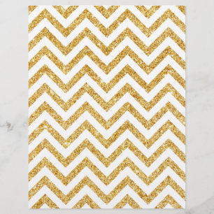 White Gold Glitter Zigzag Stripes Chevron Pattern Flyer