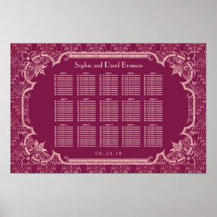 White Gold Great Gatsby Art Deco Seating Chart