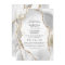 White, Gold & Grey Mist Agate Wedding Invitation