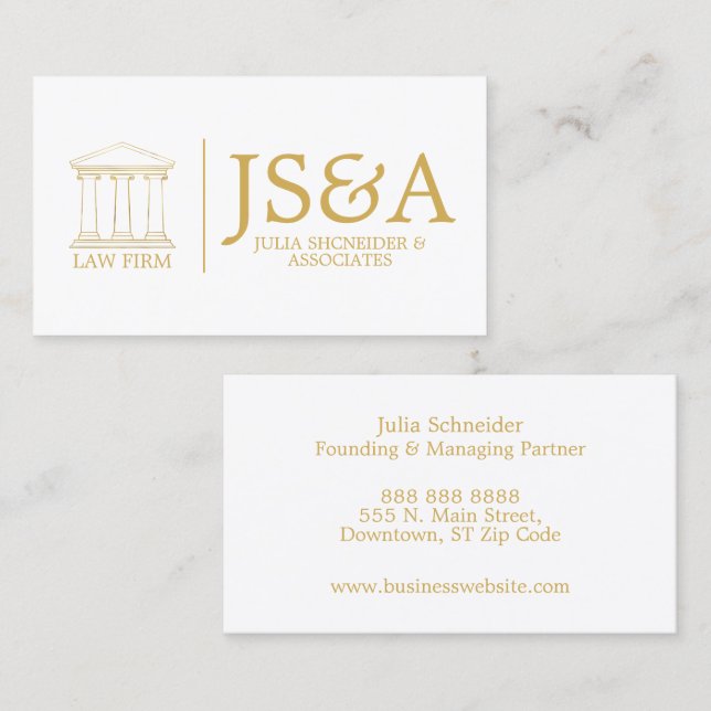 White Gold Law Firm Classic Business Card (Front/Back)