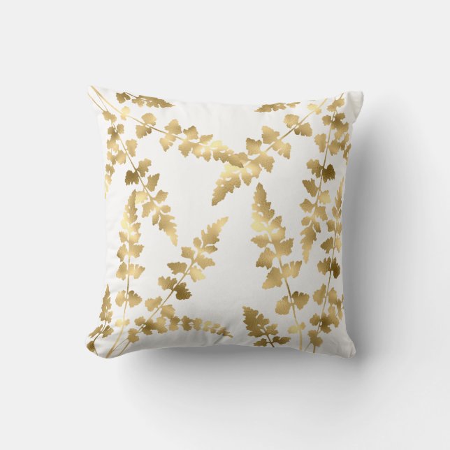 White Gold leaf double sided hamptons Cushion (Front)
