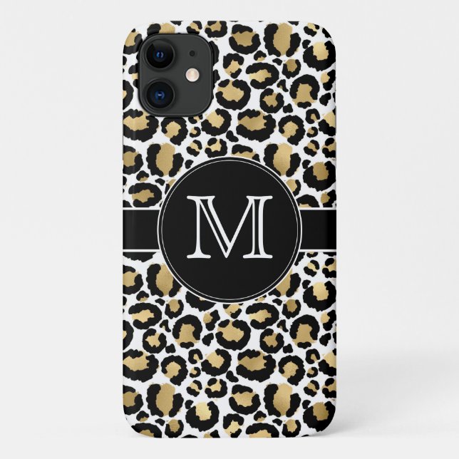 White & Gold Leopard Case-Mate iPhone Case (Back)