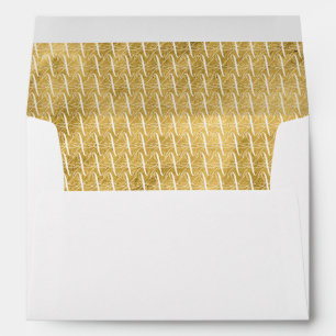 White & Gold Lined Envelope