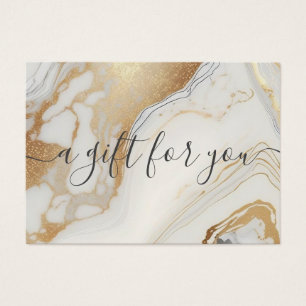 White Gold Marble Business Gift Certificate