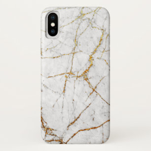 White & gold marble iPhone x case