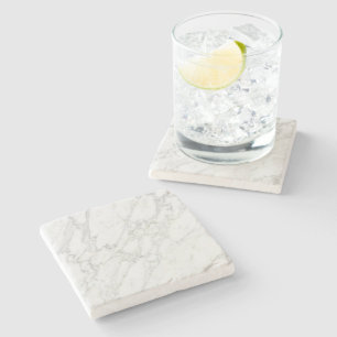 White Gold Marble Elegant Minimalist Luxury Design Stone Coaster