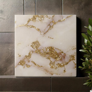 White Gold Marble Glitter ID1171b Ceramic Tile