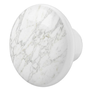 White Gold Marble Minimalist Elegant Luxury Style Ceramic Knob