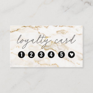 White Gold Marble Nail Salon Loyalty Card