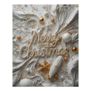 White & Gold “Merry Christmas” Poster