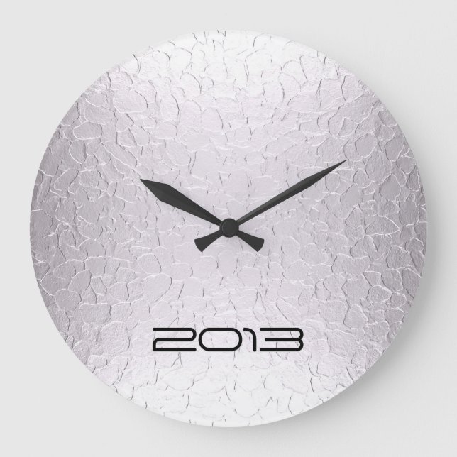 White Gold Metal Plate Large Clock (Front)