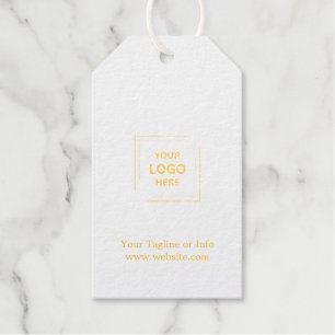 White Gold Minimal Business Branding Elegant Style Gift Tags
