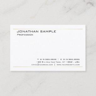 White Gold Modern Minimalistic Elegant Template Business Card