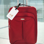 White gold monogram name initials  modern luggage tag<br><div class="desc">A classic chic white background. Personalise and add your monogram initials written with golden block letters and your name in black and golden. Modern,  trendy and simple. 
Back: add your contact information.</div>