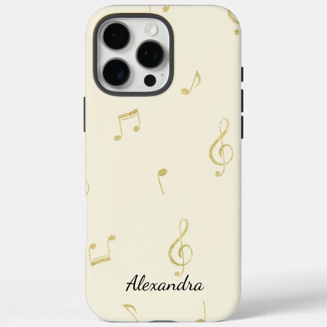 White Gold Music Notes   Case-Mate iPhone Case (Back)