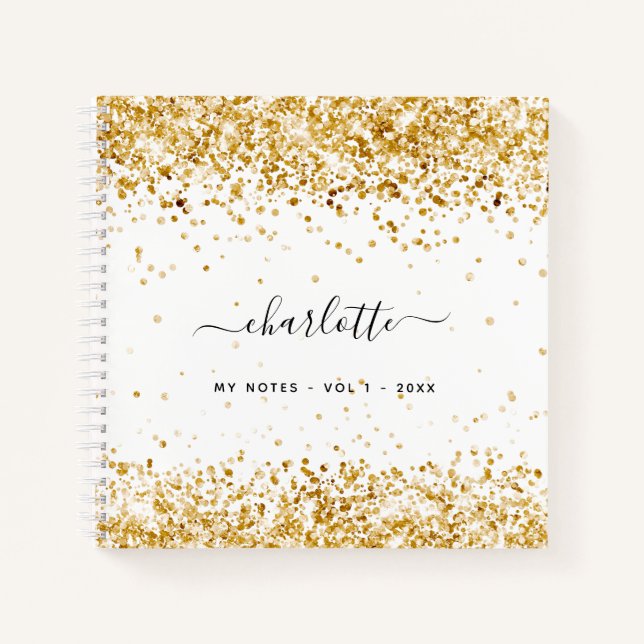 White gold name notebook (Front)