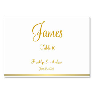 White Gold Nautical Wedding Place Cards