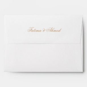 White Gold Nikah Muslim Wedding Invitation Envelope