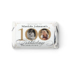 White Gold Photo 100th Birthday Party Favours