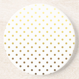White Gold Polka Dot Coaster