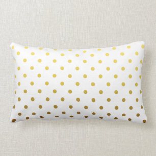 White Gold Polka Dot Lumbar Cushion