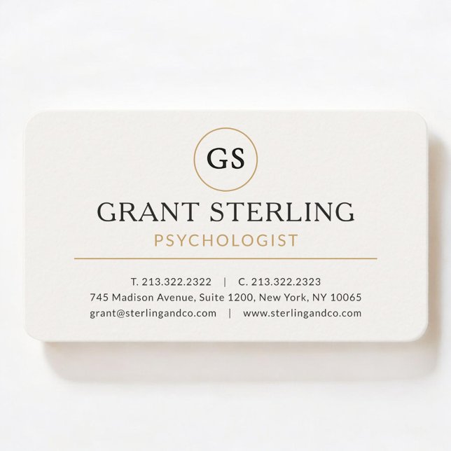 White Gold Psychologist Luxury Business Card (Creator Uploaded)