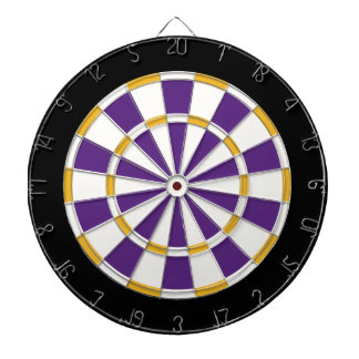 White, Gold, Purple, And Black Dartboard