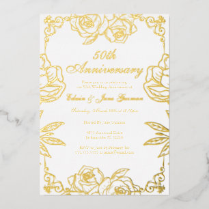 White Gold Rose Garden 50th Wedding Anniversary