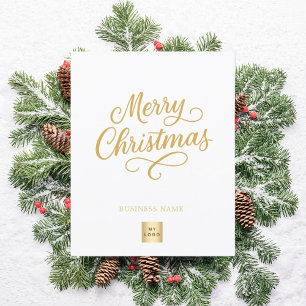 White gold script business logo Christmas Flyer