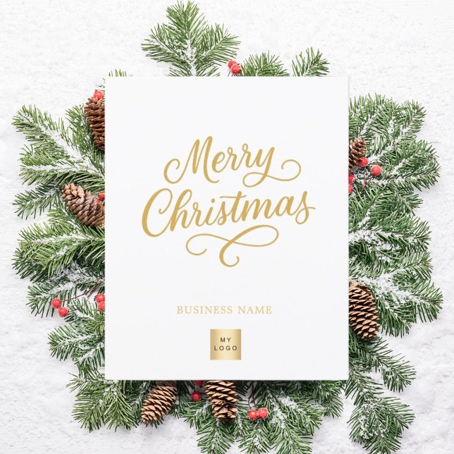 White gold script business logo Christmas Flyer (Creator Uploaded)