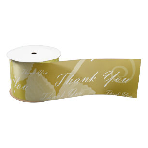 white, gold, silver, thank  you, flowers, floral, satin ribbon