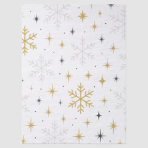 White & Gold Snowflake Sparkle Tissue Paper