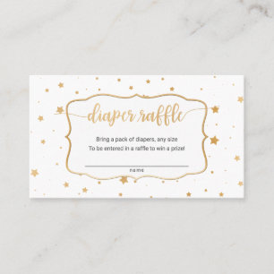 White gold star confetti diaper raffle ticket