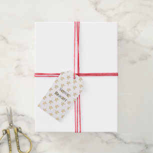 White Gold Stars Shine Bright Gift Tags